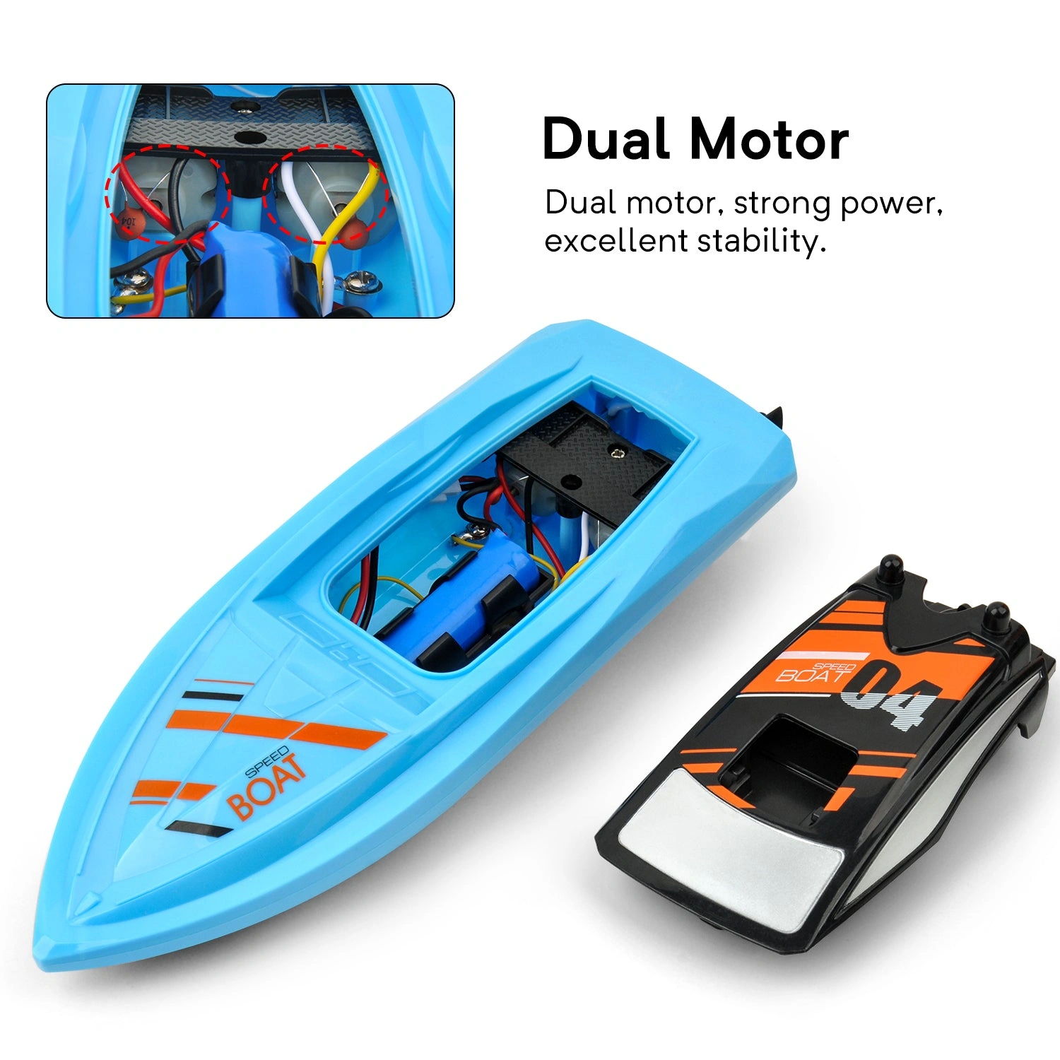 GizmoVine RC Speedboat: Blast into Fun! High-Octane Racing for Boys! Epic Pool & Lake Adventure!